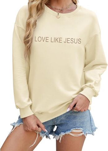 Christian Love Like Jesus Sweatshirt For Women Bible Verse Hoodie Religious Faith Sweatshirts God Crewneck Hoodie in Kuwait