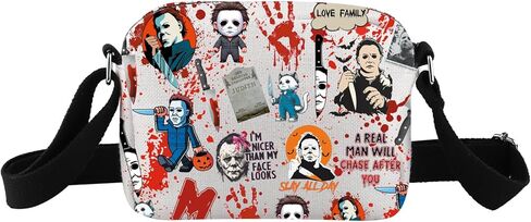 TSOTMO Horror Movie Horror Characters A Real Man Will Chase After You Crossbody Bag Halloween Scary Halloween Movie Gift in Saudi Arabia