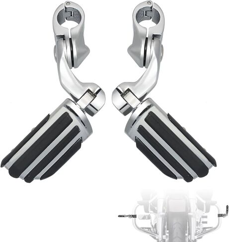 مجموعة أوتاد الطريق السريع FOVPLUE، 6 بوصات أوتاد قدم للطرق السريعة قابلة للتعديل مع حوامل لهوندا 1998-2000 GL1500، 1997-2004 Valkyrie، GL1800، 25-35 مم، 1 بوصة، 1.25 بوصة، 1.3 بوصة حراس المحرك/الأنابيب، أسود لامع in Kuwait