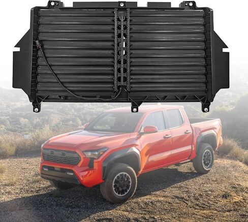 53100-AK011 مجموعة مصراع الرادياتير مع محرك متوافق مع Toyota Tacoma 2.4L L4 2024 2025 مشعاع تجميع أسود غير لامع 53100AK011 مصراع الهواء in Kuwait