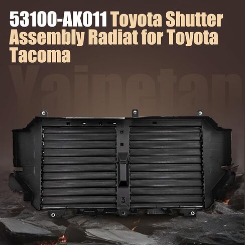 53100-AK011 مجموعة مصراع الرادياتير مع محرك متوافق مع Toyota Tacoma 2.4L L4 2024 2025 مشعاع تجميع أسود غير لامع 53100AK011 مصراع الهواء in Kuwait