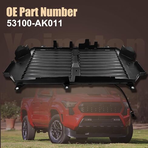 53100-AK011 مجموعة مصراع الرادياتير مع محرك متوافق مع Toyota Tacoma 2.4L L4 2024 2025 مشعاع تجميع أسود غير لامع 53100AK011 مصراع الهواء in Kuwait