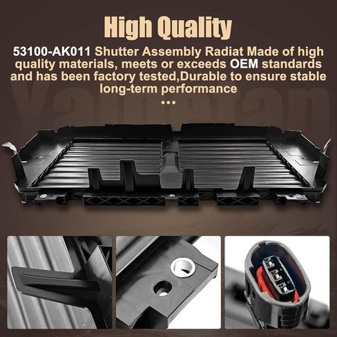 53100-AK011 مجموعة مصراع الرادياتير مع محرك متوافق مع Toyota Tacoma 2.4L L4 2024 2025 مشعاع تجميع أسود غير لامع 53100AK011 مصراع الهواء in Kuwait