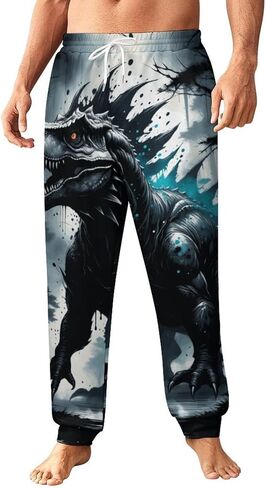 سروال رياضي للرجال من Zakqeik ملون هورس، سروال ركض رائع برباط، بنطال فضفاض مع جيب in Kuwait