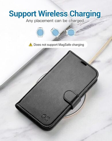 OCASE Compatible with iPhone 13 Mini Wallet Case, PU Leather Flip Folio Case with Card Holders RFID Blocking Kickstand [Shockproof TPU Inner Shell] Phone Cover 5.4 Inch (Black) in Kuwait