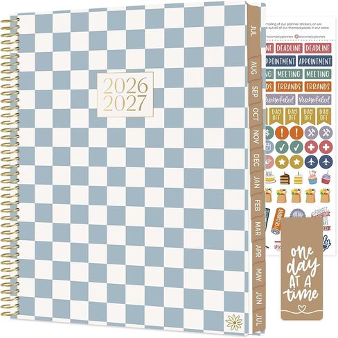 bloom daily planners 2026-2027 Planner (8.5" x 11") 13 Month Academic Year Organizer (July 2026 - July 2027) - Weekly & Monthly Agenda Book with Stickers & Tabs - Checkered in Saudi Arabia