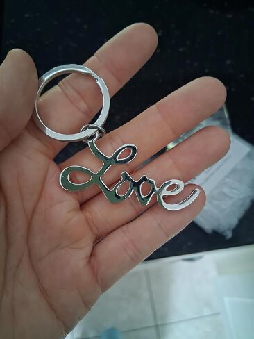 Silver Love Key Chain, 2.2 inches, Carrie Bradshaw Keychain, Louise Movie Keyring, Fan Gift, Costume Accessory, Everyday Use in Kuwait