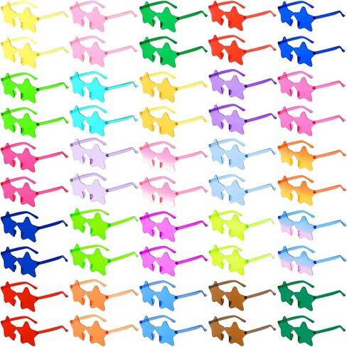 Wholesale 50 Pack Rimless Star/Heart Sunglasses Bulk, Fun Candy Colors Star Heart Glasses for Women Men Party Favors in Kuwait