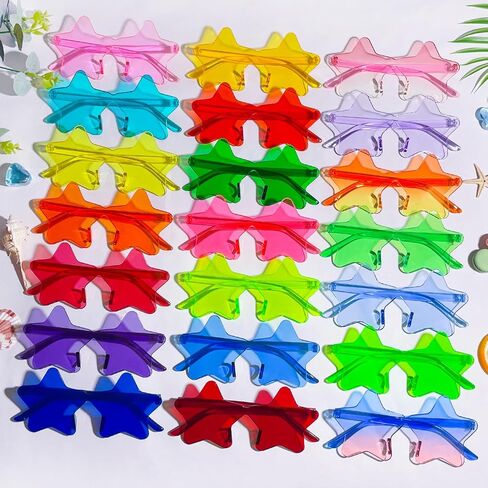 Wholesale 50 Pack Rimless Star/Heart Sunglasses Bulk, Fun Candy Colors Star Heart Glasses for Women Men Party Favors in Kuwait