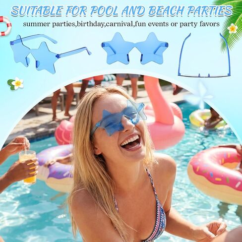 Wholesale 50 Pack Rimless Star/Heart Sunglasses Bulk, Fun Candy Colors Star Heart Glasses for Women Men Party Favors in Kuwait