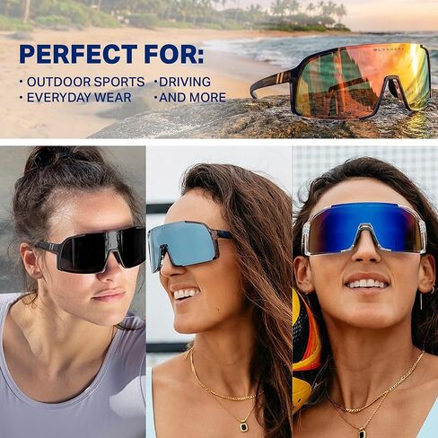 Blenders Eyewear Exposé - نظارات شمسية مستقطبة - إطار خفيف الوزن عالي الأداء، وسادات أنف قابلة للتعديل - حماية 100٪ من الأشعة فوق البنفسجية - للرجال والنساء - مسطرة المستقبل in Kuwait