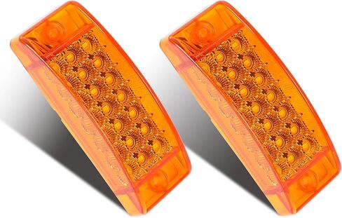 2pcs Rectangle Amber 21LED Side Marker Light Turn Signal 5.78"X2" Rectangular Clearance Lights for Trailer Truck RV Camper Motorhome Golf Cart in Kuwait