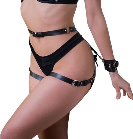 Body Harness Blet with Handcuffs for Women, Bondage Restraint for Cosplay, Mardi Gras Valentine's Day Bedroom Fantasy in Saudi Arabia