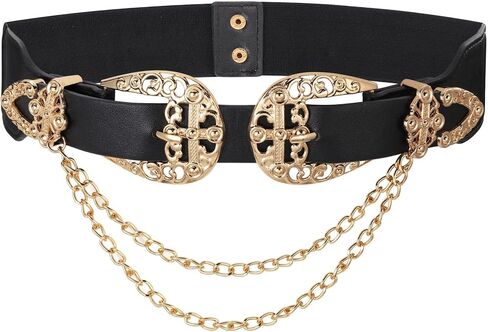 CHIC DIARY Vintage Western Waist Belt for Women PU Leather Wide Cowgirl Waistband Corset Belt for Jeans Dress in Saudi Arabia