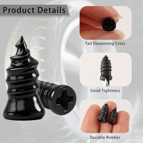 60 قطعة من الأظافر المطاطية لإصلاح الإطارات، مجموعات إصلاح الإطارات المطاطية، طقم إصلاح قابس لولبي الإطارات، أداة سريعة، مسمار إصلاح الإطارات بالخدمة الذاتية للسيارة والدراجة والدراجة النارية والشاحنة والجرار in Kuwait