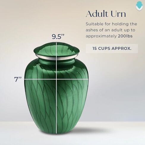 Geturns Embrace Adult Personalized Horse Cremation Urns for Human Ashes I Large Pearl Green Funeral Urn for Men and Women I 200 lbs in Saudi Arabia
