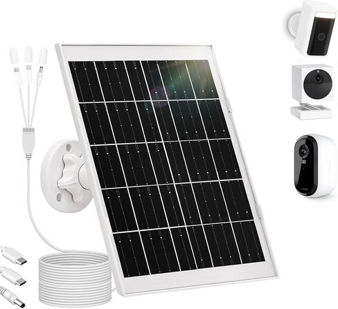 2 حزمة من الألواح الشمسية 8 واط لكاميرا Wyze & Arlo الأساسية، متوافقة مع معظم الكاميرات اللاسلكية منخفضة الطاقة، شاحن بالطاقة الشمسية مع كابل 10 أقدام + حامل قابل للتعديل، IP65 مقاوم للماء in Kuwait