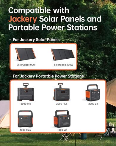 موصلات الألواح الشمسية لمحطة الطاقة المحمولة Jackery Explorer 3000 Pro / 2000 Plus/ 2000 V2/ 1000 Plus/ 1000 V2 واللوحة الشمسية SolarSaga 200W/100W، لتوصيل 2 أو 3 ألواح شمسية in Kuwait