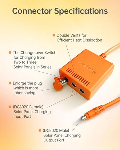 موصلات الألواح الشمسية لمحطة الطاقة المحمولة Jackery Explorer 3000 Pro / 2000 Plus/ 2000 V2/ 1000 Plus/ 1000 V2 واللوحة الشمسية SolarSaga 200W/100W، لتوصيل 2 أو 3 ألواح شمسية in Kuwait