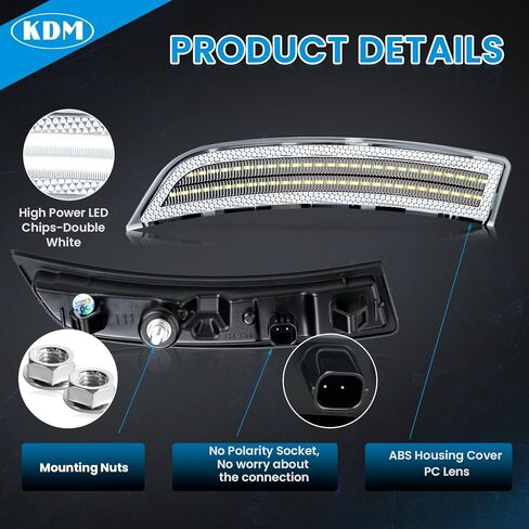 KDM LED Clear Lens Fender Side Marker Reflectors Lights Dual Rows,Compatible for 2022-2025 Subaru BRZ Toyota GR86 Front Bumper Marker Lamp Assembly,Bright White Pack of 2 in Saudi Arabia