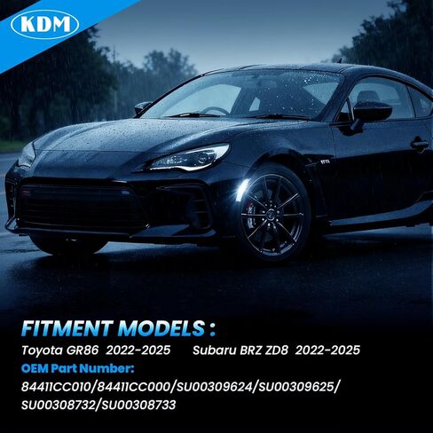 KDM LED Clear Lens Fender Side Marker Reflectors Lights Dual Rows,Compatible for 2022-2025 Subaru BRZ Toyota GR86 Front Bumper Marker Lamp Assembly,Bright White Pack of 2 in Saudi Arabia