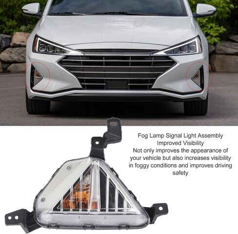 Raguso Front Fog Light Front Turn Light Assembly Front Marker Lamp Fog Light For Elantra 2019 to 2020 (Right 92302F2510 HY2531102C) in Kuwait
