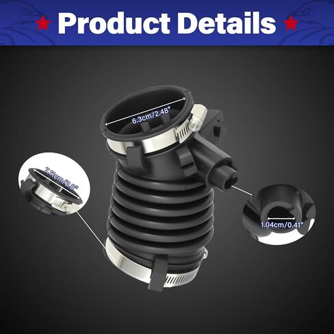 1pc Engine Air Cleaner Intake Hose with Clamps Compatible with Honda Civic 1.8L 2012-2015, Acura ILX 2.0L 2013-2015 Air Flow Duct Tube Boot Replaces# 17225-R1A-A01, 17225R1AA01, 696-105 in Saudi Arabia