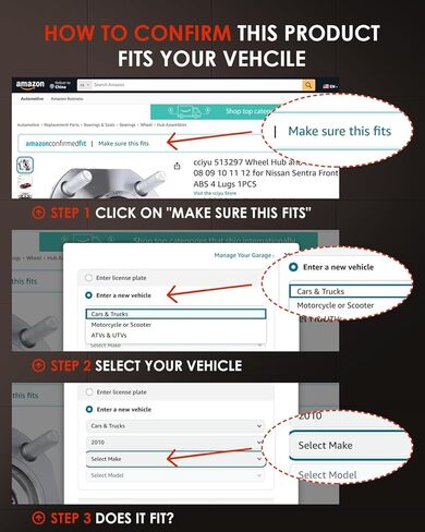 cciyu Wheel Hub Bearing Assembly 2pcs Front Left Right 5 lugs Non-ABS 513409 BR930946 for Hyundai Santa Fe 2015-2019,for Hyundai Santa Fe XL 2016-2019,for Kia Sorento 2016-2020 Wheel Hubs in Kuwait