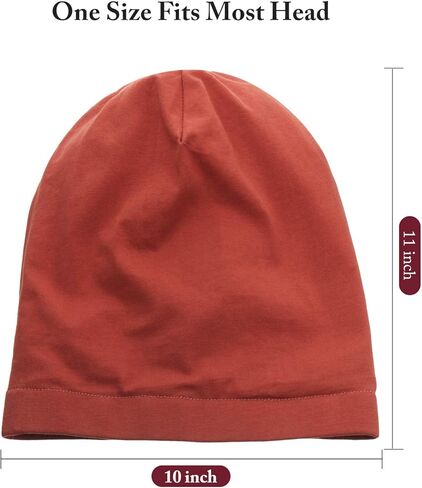 4 Pieces Satin Lined Sleep Cap Slouchy Beanie Hat Night Hair Cap for Women (Green, Rust Red, Yellow, Pink) in Saudi Arabia