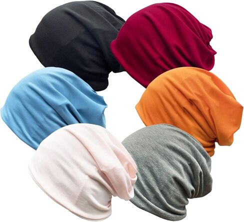 JarseHera 6 Pieces Women Slouchy Beanie Sleep Caps Chemo Headwear Cancer Hats Turban in Kuwait