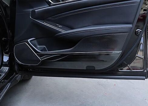 Car Accessories Fit for Honda Accord 10th Gen 2018-2022 Carbon Fiber Pattern Stainless Steel, Door Anti Kick Panel Protector Guard Cover Trim 4PC（Silver） in Saudi Arabia