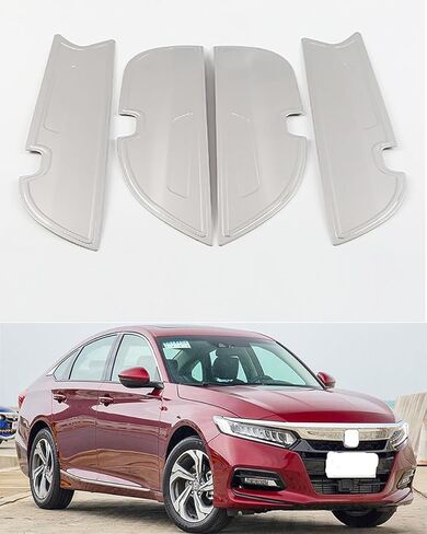 Car Accessories Fit for Honda Accord 10th Gen 2018-2022 Carbon Fiber Pattern Stainless Steel, Door Anti Kick Panel Protector Guard Cover Trim 4PC（Silver） in Saudi Arabia