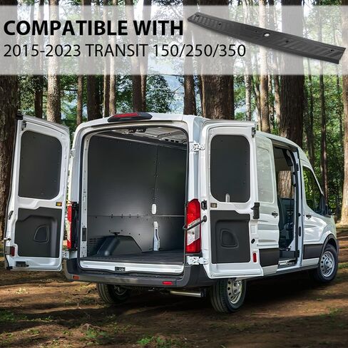 لوحة عتبة خلفية PIT66 متوافقة مع Ford Transit 150 250 350 Cargo Van 2015-2023، ملحقات الوسادة العلوية لغطاء المصد، أسود CK41-B40352-C in Saudi Arabia