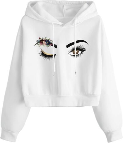 WDIRARA Women's Graphic Hoodie Drawstring Hooded Sweatshirt Thermal Pullovers Top in Saudi Arabia