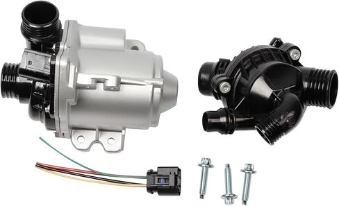 Electric Engine Water Pump Assembly With Thermostat 11517632426 Compatible With BMW 335i 335is 335xi 535i 535xi X1 X4 X6 2007-2016 3.0L Replaces 11517563659 11517588885 11519455978 in Kuwait