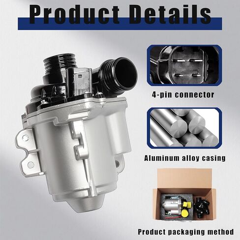 Electric Engine Water Pump Assembly With Thermostat 11517632426 Compatible With BMW 335i 335is 335xi 535i 535xi X1 X4 X6 2007-2016 3.0L Replaces 11517563659 11517588885 11519455978 in Kuwait
