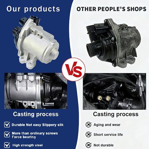 Electric Engine Water Pump Assembly With Thermostat 11517632426 Compatible With BMW 335i 335is 335xi 535i 535xi X1 X4 X6 2007-2016 3.0L Replaces 11517563659 11517588885 11519455978 in Kuwait