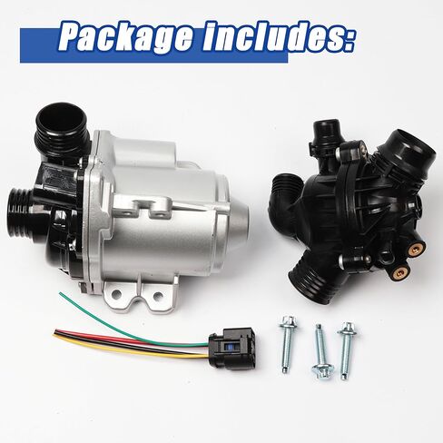 Electric Engine Water Pump Assembly With Thermostat 11517632426 Compatible With BMW 335i 335is 335xi 535i 535xi X1 X4 X6 2007-2016 3.0L Replaces 11517563659 11517588885 11519455978 in Kuwait