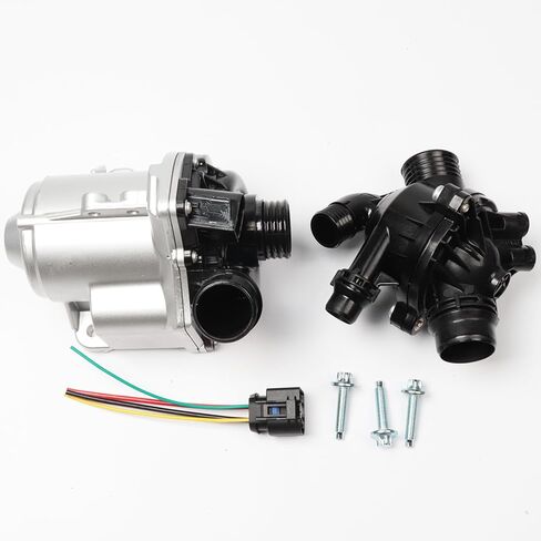 Electric Engine Water Pump Assembly With Thermostat 11517632426 Compatible With BMW 335i 335is 335xi 535i 535xi X1 X4 X6 2007-2016 3.0L Replaces 11517563659 11517588885 11519455978 in Kuwait
