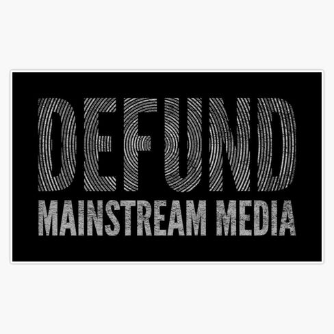 Magnet Defund Mainstream Media - وسائل الإعلام الأمريكية - ملصق فينيل مغناطيسي للدعاية مقاس 5 بوصات in Kuwait