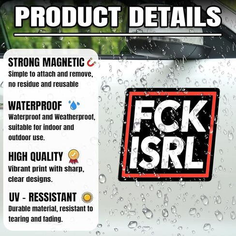 Magnet F.uck Israel Magnet Decal Anti Israel Black Reusable Magnetic Sign Sticker for Fridge Car Bumper Locker 5.5in in Saudi Arabia