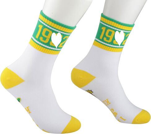 CENWA 1 Pair Green And Yellow Socks Black Nurse Sorority Gift I Am My Sister’s Keeper Socks Gift for Women in Saudi Arabia