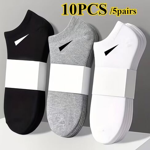 Socks Ankle Women 10pcs/5 Pairs of Women'S Casual Plain Socks, Four Seasons Women'S Socks, Simple Design in Saudi Arabia