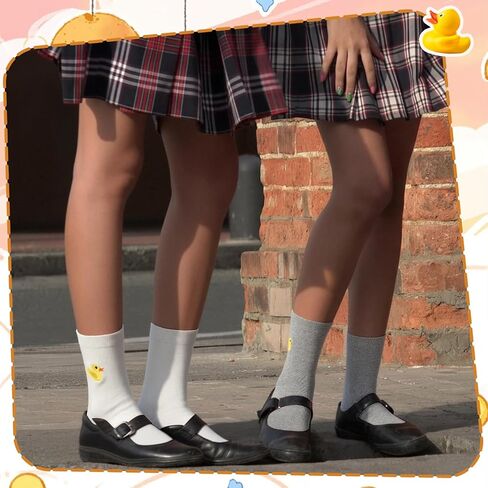 4 Pairs Yellow Duck Socks for Women Girls Soft Novelty Crew Socks Casual Funny Happy Colorful Gift Rubber Duck Accessories Christmas Holiday Gifts in Kuwait