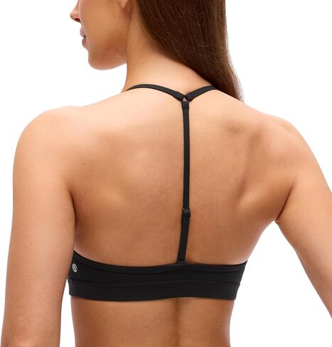 CRZ YOGA Butterluxe Soft Double Lined T-Back Sports Bras for Women - V Neck Adjustable Strap Yoga Crop Top Casual Non Padded in Saudi Arabia