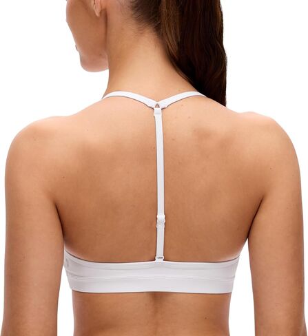 CRZ YOGA Butterluxe Soft Double Lined T-Back Sports Bras for Women - V Neck Adjustable Strap Yoga Crop Top Casual Non Padded in Saudi Arabia