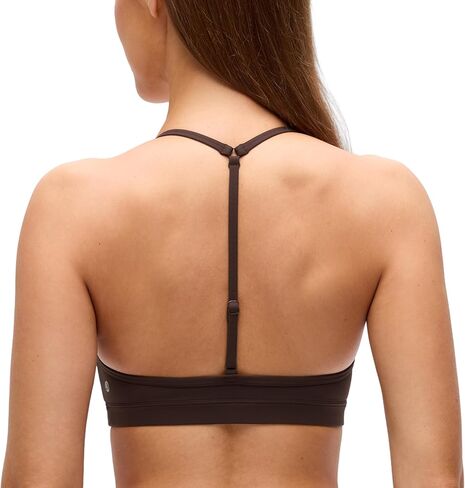 CRZ YOGA Butterluxe Soft Double Lined T-Back Sports Bras for Women - V Neck Adjustable Strap Yoga Crop Top Casual Non Padded in Saudi Arabia
