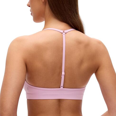 CRZ YOGA Butterluxe Soft Double Lined T-Back Sports Bras for Women - V Neck Adjustable Strap Yoga Crop Top Casual Non Padded in Saudi Arabia