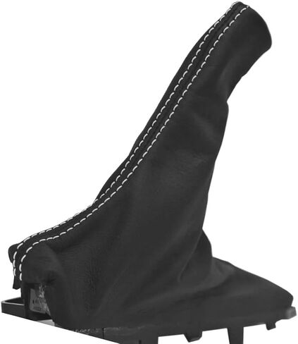 Synthetic Leather E Brake Boot Compatible with Ford Mustang 15-20 (Black, White Stitch) in Kuwait