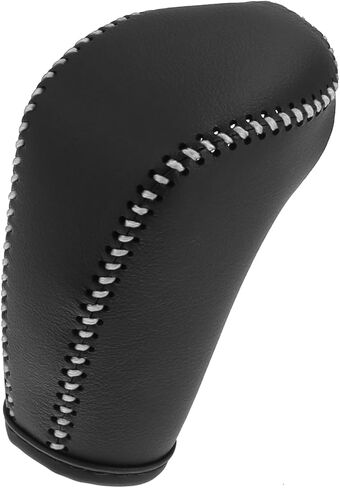 Faux Leather Gear Shift Knob Cover for Subaru Forester for Subaru Impreza for Subaru XV Crosstrek 2013-2015 for Subaru Crosstrek 2016 2017 Black with Gray Line Durable Material in Saudi Arabia